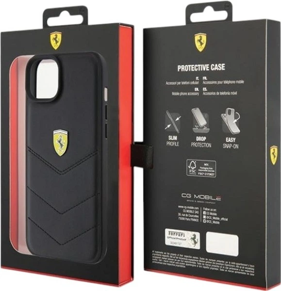 Панель Ferrari Quilted Metal Logo для Apple iPhone 15 Plus/14 Plus Black (FEHCP15MRDUK) - зображення 8