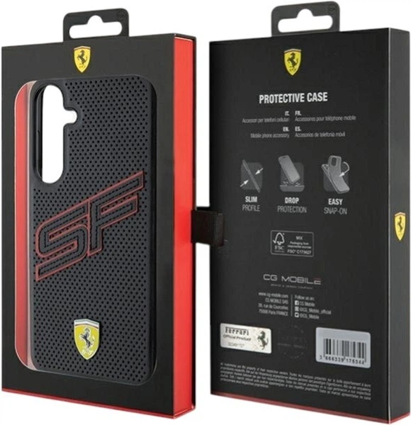 Etui Ferrari Big SF Perforated do Samsung Galaxy S24 Black (FEHCS24SPINK) - obraz 8
