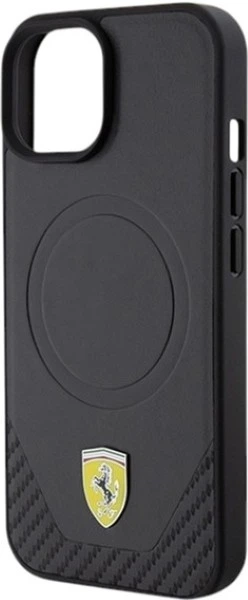 Etui Ferrari Carbon Metal Logo MagSafe do Apple iPhone 15/14/13 Black (FEHMP15SPTEK) - obraz 6