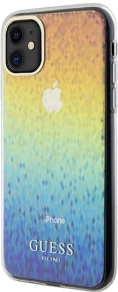 Etui Guess IML Faceted Mirror Disco Iridescent do Apple iPhone 11/Xr Multicolor (GUHCN61HDECMI) - obraz 2