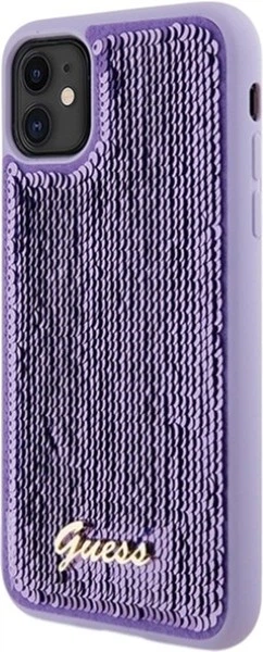 Etui Guess Sequin Script Metal do Apple iPhone 11/Xr Purple (GUHCN61PSFDGSU) - obraz 2