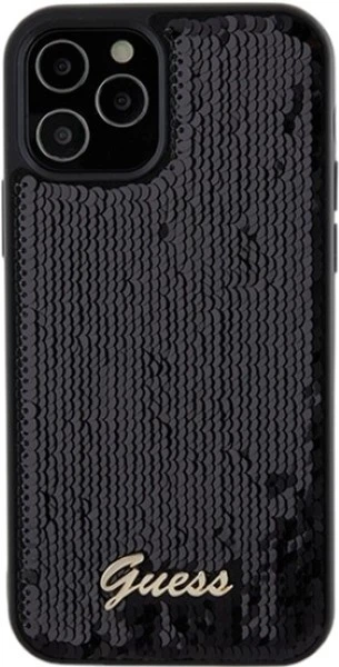 Панель Guess Sequin Script Metal для Apple iPhone 12/12 Pro Black (GUHCP12MPSFDGSK) - зображення 3