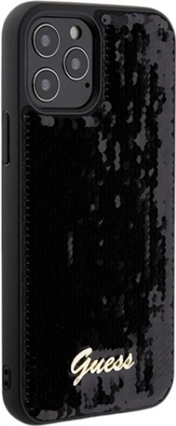 Панель Guess Sequin Script Metal для Apple iPhone 12/12 Pro Black (GUHCP12MPSFDGSK) - зображення 4