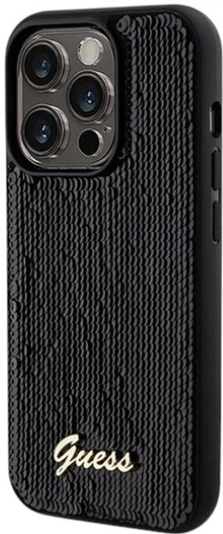 Панель Guess Sequin Script Metal для Apple iPhone 13 Pro Max Black (GUHCP13XPSFDGSK) - зображення 2