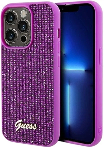 Etui Guess Disco Metal Script do Apple iPhone 14 Pro Fuchsia (GUHCP14LPMSDGSF) - obraz 1