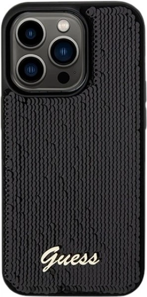 Etui Guess Sequin Script Metal do Apple iPhone 14 Pro Black (GUHCP14LPSFDGSK) - obraz 3