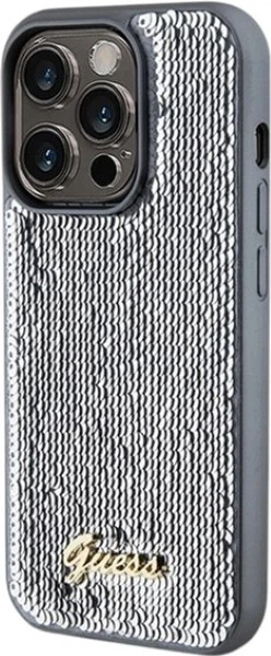 Панель Guess Sequin Script Metal для Apple iPhone 14 Pro Max Silver (GUHCP14XPSFDGSS) - зображення 2