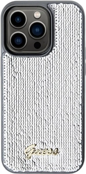 Панель Guess Sequin Script Metal для Apple iPhone 14 Pro Max Silver (GUHCP14XPSFDGSS) - зображення 3