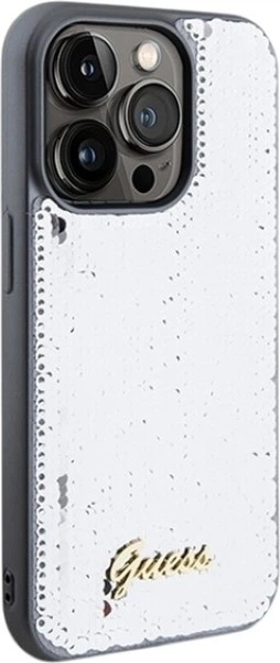 Панель Guess Sequin Script Metal для Apple iPhone 14 Pro Max Silver (GUHCP14XPSFDGSS) - зображення 4