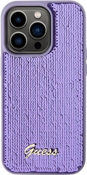Панель Guess Sequin Script Metal для Apple iPhone 14 Pro Max Purple (GUHCP14XPSFDGSU) - зображення 3