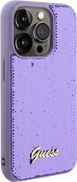 Панель Guess Sequin Script Metal для Apple iPhone 14 Pro Max Purple (GUHCP14XPSFDGSU) - зображення 4