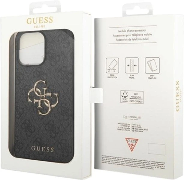 Etui Guess 4G Big Metal Logo do Apple iPhone 15 Pro Grey (GUHCP15L4GMGGR) - obraz 8