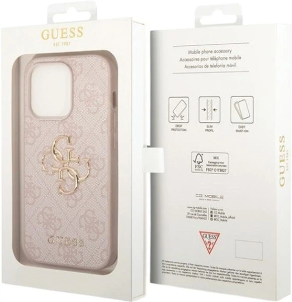 Etui Guess 4G Big Metal Logo do Apple iPhone 15 Pro Pink (GUHCP15L4GMGPI) - obraz 8