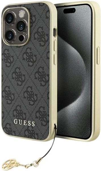 Etui Guess 4G Charms Collection do Apple iPhone 15 Pro Grey (GUHCP15LGF4GGR) - obraz 1