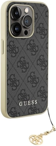 Etui Guess 4G Charms Collection do Apple iPhone 15 Pro Grey (GUHCP15LGF4GGR) - obraz 4