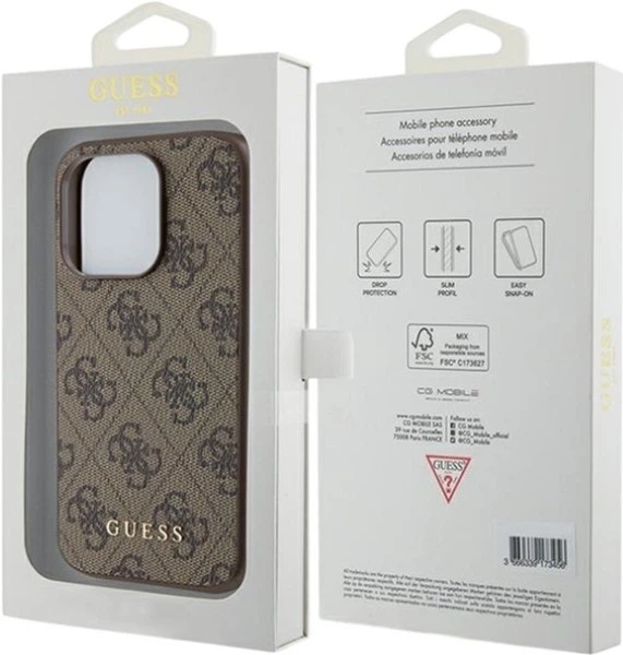 Etui Guess 4G Metal Gold Logo do Apple iPhone 15 Pro Brown (GUHCP15LG4GFBR) - obraz 8