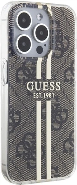 Панель Guess IML 4G Gold Stripe для Apple iPhone 15 Pro Brown (GUHCP15LH4PSEGW) - зображення 4