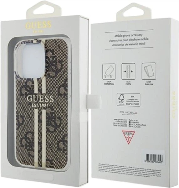 Панель Guess IML 4G Gold Stripe для Apple iPhone 15 Pro Brown (GUHCP15LH4PSEGW) - зображення 8