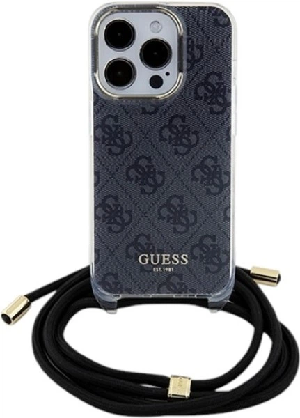 Etui Guess Crossbody Cord 4G Print do Apple iPhone 15 Pro Black (GUHCP15LHC4SEK) - obraz 2