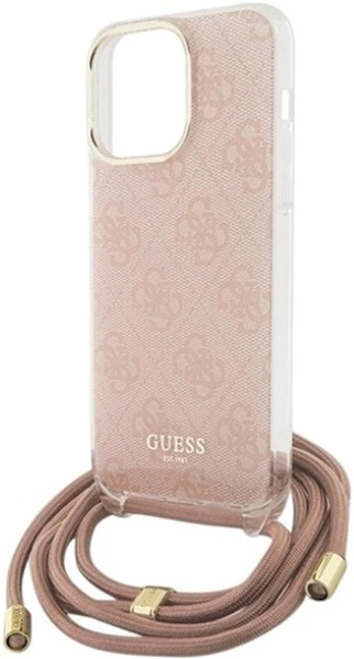 Etui Guess Crossbody Cord 4G Print do Apple iPhone 15 Pro Pink (GUHCP15LHC4SEP) - obraz 5