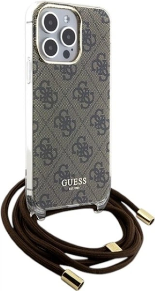 Etui Guess Crossbody Cord 4G Print do Apple iPhone 15 Pro Brown (GUHCP15LHC4SEW) - obraz 3
