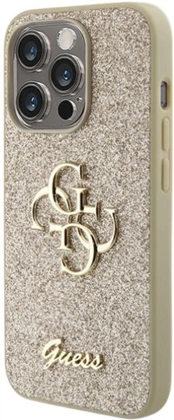 Etui Guess Glitter Script Big 4G do Apple iPhone 15 Pro Gold (GUHCP15LHG4SGD) - obraz 2