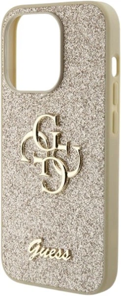 Etui Guess Glitter Script Big 4G do Apple iPhone 15 Pro Gold (GUHCP15LHG4SGD) - obraz 6