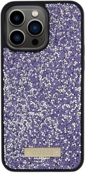 Панель Guess Rhinestone Metal Logo для Apple iPhone 15 Pro Purple (GUHCP15LPFGSBSP) - зображення 3