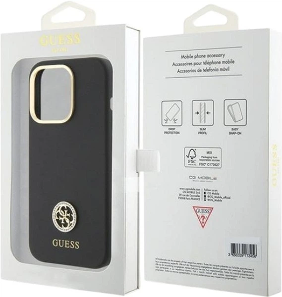 Панель Guess Silicone Logo Strass 4G для Apple iPhone 15 Pro Black (GUHCP15LM4DGPK) - зображення 8