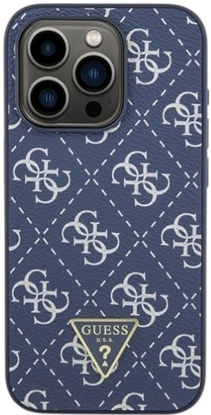 Панель Guess 4G Triangle Metal Logo для Apple iPhone 15 Pro Blue (GUHCP15LPG4GPB) - зображення 3