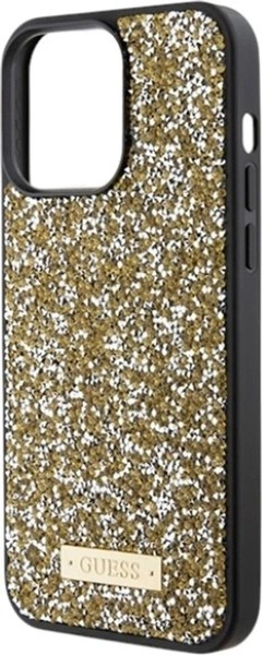 Панель Guess Rhinestone Metal Logo для Apple iPhone 15 Pro Yellow (GUHCP15LPFGSBSD) - зображення 6