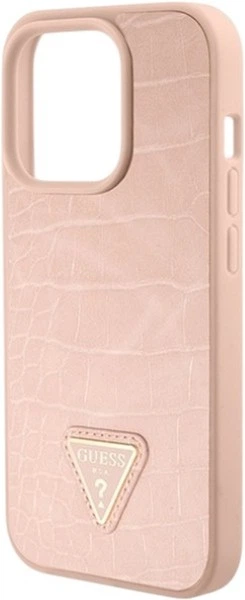 Панель Guess Croco Triangle Metal Logo для Apple iPhone 15 Pro Pink (GUHCP15LPCRTHCP) - зображення 7
