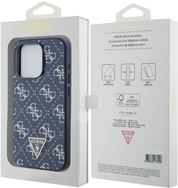 Панель Guess 4G Triangle Metal Logo для Apple iPhone 15 Pro Blue (GUHCP15LPG4GPB) - зображення 8
