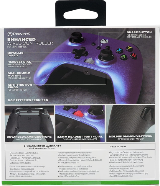 Контролер PowerA Enhanced Wired Controller for Xbox Series X|S Nebula (1521746-01) - зображення 6