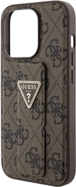 Etui Guess Grip Stand 4G Triangle Strass do Apple iPhone 15 Pro Brown (GUHCP15LPGS4TDW) - obraz 7