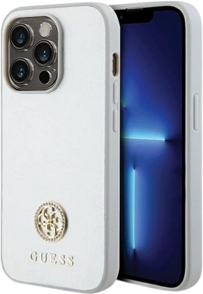 Etui Guess Strass Metal Logo do Apple iPhone 15 Pro Silver (GUHCP15LPS4DGPS) - obraz 1