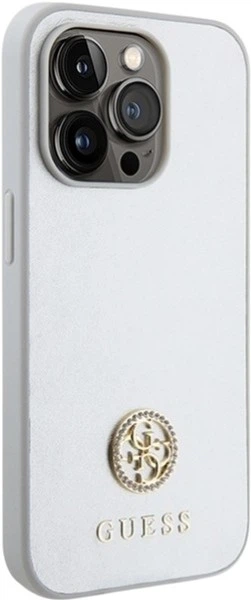 Etui Guess Strass Metal Logo do Apple iPhone 15 Pro Silver (GUHCP15LPS4DGPS) - obraz 4
