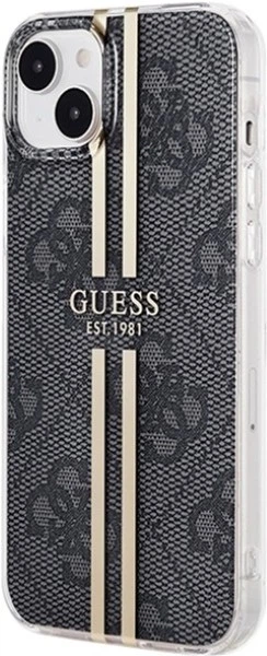 Панель Guess IML 4G Gold Stripe для Apple iPhone 15 Plus/14 Plus Black (GUHCP15MH4PSEGK) - зображення 2
