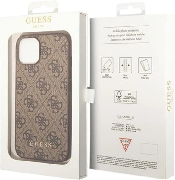 Панель Guess 4G Metal Gold Logo для Apple iPhone 15 Plus/14 Plus Brown (GUHCP15MG4GFBR) - зображення 8