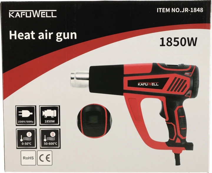 Opalarka elektryczna Kafuwell KX4719 1850 W z regulacją tempratury + 4 wymienne końcówki (5903039738119) - obraz 7