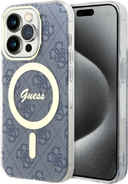Панель Guess IML 4G MagSafe для Apple iPhone 15 Pro Blue (3666339194642) - зображення 1