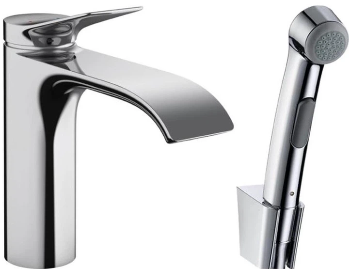 Bateria bidetowa Hansgrohe Vivenis z higienicznym prysznicem (75210000) - obraz 1