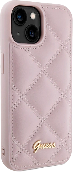 Etui Guess Quilted Metal Logo do Apple iPhone 15/14/13 Pink (3666339149741) - obraz 4