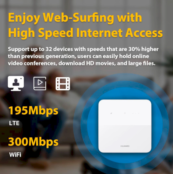 Мобильный Wi-Fi роутер Huawei 4G, до 32 устройств, родительский контроль, белый - изображение 7