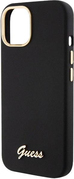 Etui Guess Silicone Script Metal Logo & Frame do Apple iPhone 15/14/13 Black (3666339149321) - obraz 6