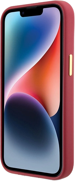 Etui Guess Silicone Script Metal Logo & Frame do Apple iPhone 15/14/13 Red (3666339149048) - obraz 5