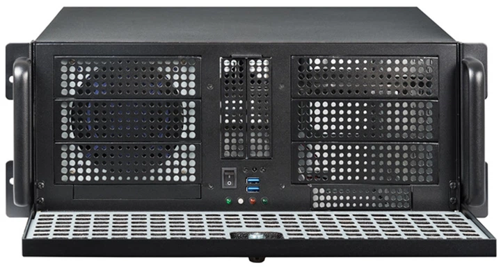 Серверный корпус 2U E-ATX стальной с охлаждением, черный - изображение 3