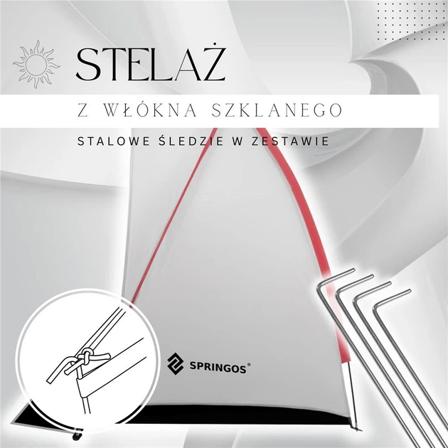 Намет Springos 220 x 120 см PT032 (5907719482538) - зображення 13