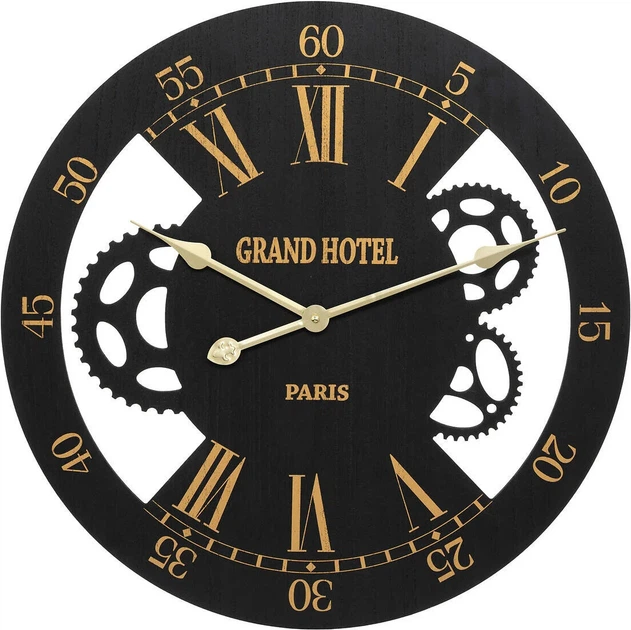 Zegar ścienny Atmosphera Camillo loftowy 54 cm Czarny (3560232804007) - obraz 1