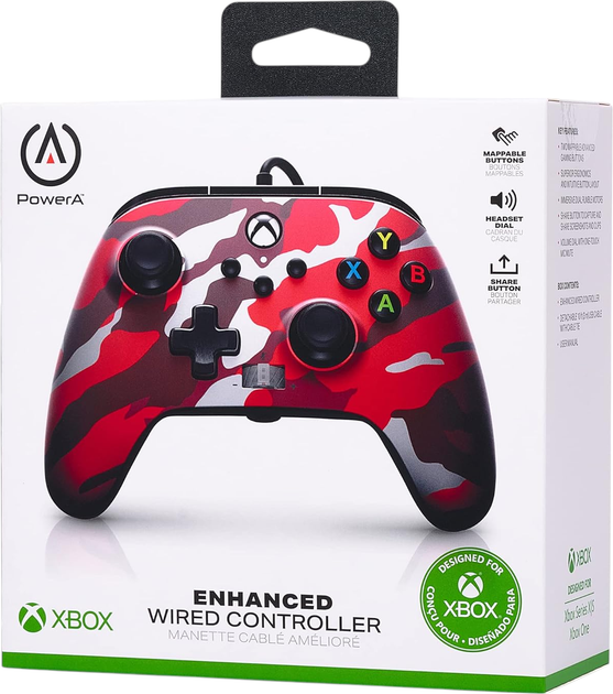 Контролер PowerA Enhanced Wired Controller for Xbox Series X|S Red Camo (1518910-01) - зображення 8
